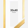 Ramme Gold Wood 20x40 cm - Passepartout Hvid 10x30 cm