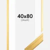 Ramme Gold Wood 40x80 cm - Passepartout Hvid 25x70 cm