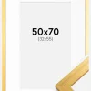 Ramme Gold Wood 50x70 cm - Passepartout Hvid 33x56 cm