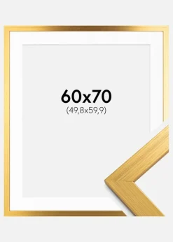 Ramme Gold Wood 60x70 cm - Passepartout Hvid 20x24 inches