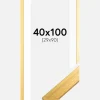 Ramme Gold Wood 40x100 cm - Passepartout Hvid 30x91 cm