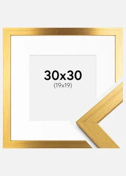 Ramme Gold Wood 30x30 cm - Passepartout Hvid 20x20 cm
