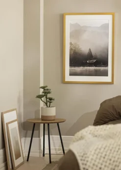 Ramme Gold Wood 50x70 cm - Passepartout Hvid 42x59,4 cm (A2)