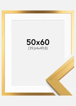 Ramme Gold Wood 50x60 cm - Passepartout Hvid 16x20 inches