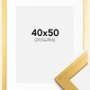 Ramme Gold Wood 40x50 cm - Passepartout Hvid 12x16 inches