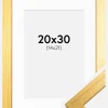 Ramme Gold Wood 20x30 cm - Passepartout Hvid 15x22 cm