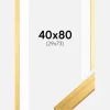 Ramme Gold Wood 40x80 cm - Passepartout Hvid 30x74 cm
