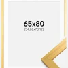 Ramme Gold Wood 65x80 cm - Passepartout Hvid 22x28 inches