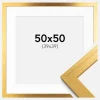 Ramme Gold Wood 50x50 cm - Passepartout Hvid 40x40 cm