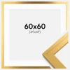 Ramme Gold Wood 60x60 cm - Passepartout Hvid 50x50 cm