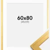 Ramme Gold Wood 60x80 cm - Passepartout Hvid 50x60 cm