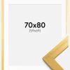 Ramme Gold Wood 70x80 cm - Passepartout Hvid 60x70 cm