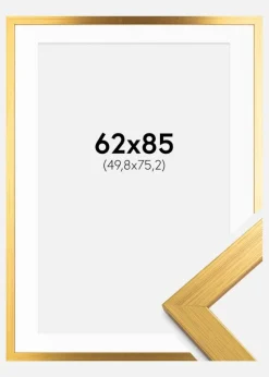 Ramme Gold Wood 62x85 cm - Passepartout Hvid 20x30 inches