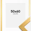 Ramme Gold Wood 50x60 cm - Passepartout Hvid 37x46 cm