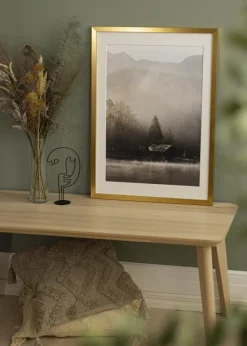 Ramme Gold Wood 40x50 cm - Passepartout Hvid 27,5x37 cm