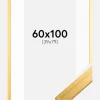 Ramme Gold Wood 60x100 cm - Passepartout Hvid 40x80 cm