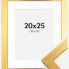 Ramme Gold Wood 20x25 cm - Passepartout Hvid 15x20 cm