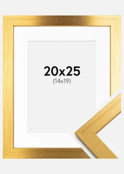 Ramme Gold Wood 20x25 cm - Passepartout Hvid 15x20 cm