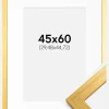 Ramme Gold Wood 45x60 cm - Passepartout Hvid 12x18 inches