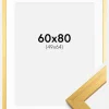 Ramme Gold Wood 60x80 cm - Passepartout Hvid 50x65 cm