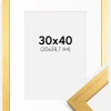 Ramme Gold Wood 30x40 cm - Passepartout Hvid 21x29,7 cm (A4)