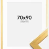 Ramme Gold Wood 70x90 cm - Passepartout Hvid 56x71 cm