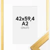 Ramme Gold Wood 42x59,4 cm (A2) - Passepartout Hvid 25x38 cm