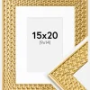 Ramme Grace Guld 15x20 cm - Passepartout Hvid 10x15 cm