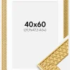 Ramme Grace Guld 40x60 cm - Passepartout Hvid 32,9x48,3 cm (A3+)