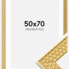 Ramme Grace Guld 50x70 cm - Passepartout Hvid 42x59,4 cm (A2)