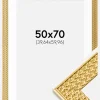 Ramme Grace Guld 50x70 cm - Passepartout Hvid 16x24 inches