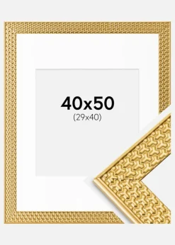Ramme Grace Guld 40x50 cm - Passepartout Hvid 30x41 cm