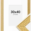 Ramme Grace Guld 30x40 cm - Passepartout Hvid 18x27 cm