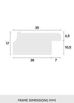 Ramme Grace Guld 30x40 cm - Passepartout Hvid 18x27 cm