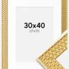 Ramme Grace Guld 30x40 cm - Passepartout Hvid 22x32 cm