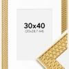 Ramme Grace Guld 30x40 cm - Passepartout Hvid 21x29,7 cm (A4)