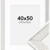 Ramme Grace Sølv 40x50 cm - Passepartout Hvid 12x16 inches