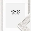Ramme Grace Sølv 40x50 cm - Passepartout Hvid 31,5x40 cm