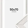 Ramme Grace Sølv 50x70 cm - Passepartout Hvid 40x61 cm