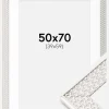 Ramme Grace Sølv 50x70 cm - Passepartout Hvid 40x60 cm