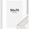 Ramme Grace Sølv 50x70 cm - Passepartout Hvid 33x56 cm