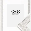 Ramme Grace Sølv 40x50 cm - Passepartout Hvid 11x15 inches