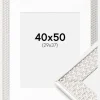 Ramme Grace Sølv 40x50 cm - Passepartout Hvid 30x38 cm