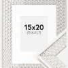 Ramme Grace Sølv 15x20 cm - Passepartout Hvid 4x5 inches