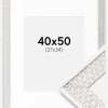 Ramme Grace Sølv 40x50 cm - Passepartout Hvid 28x35 cm