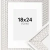 Ramme Grace Sølv 18x24 cm - Passepartout Hvid 13x17 cm