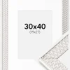 Ramme Grace Sølv 30x40 cm - Passepartout Hvid 20x28 cm