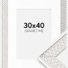 Ramme Grace Sølv 30x40 cm - Passepartout Hvid 21x29,7 cm (A4)
