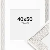 Ramme Grace Sølv 40x50 cm - Passepartout Hvid 30x41 cm
