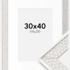 Ramme Grace Sølv 30x40 cm - Passepartout Hvid 20x30 cm
